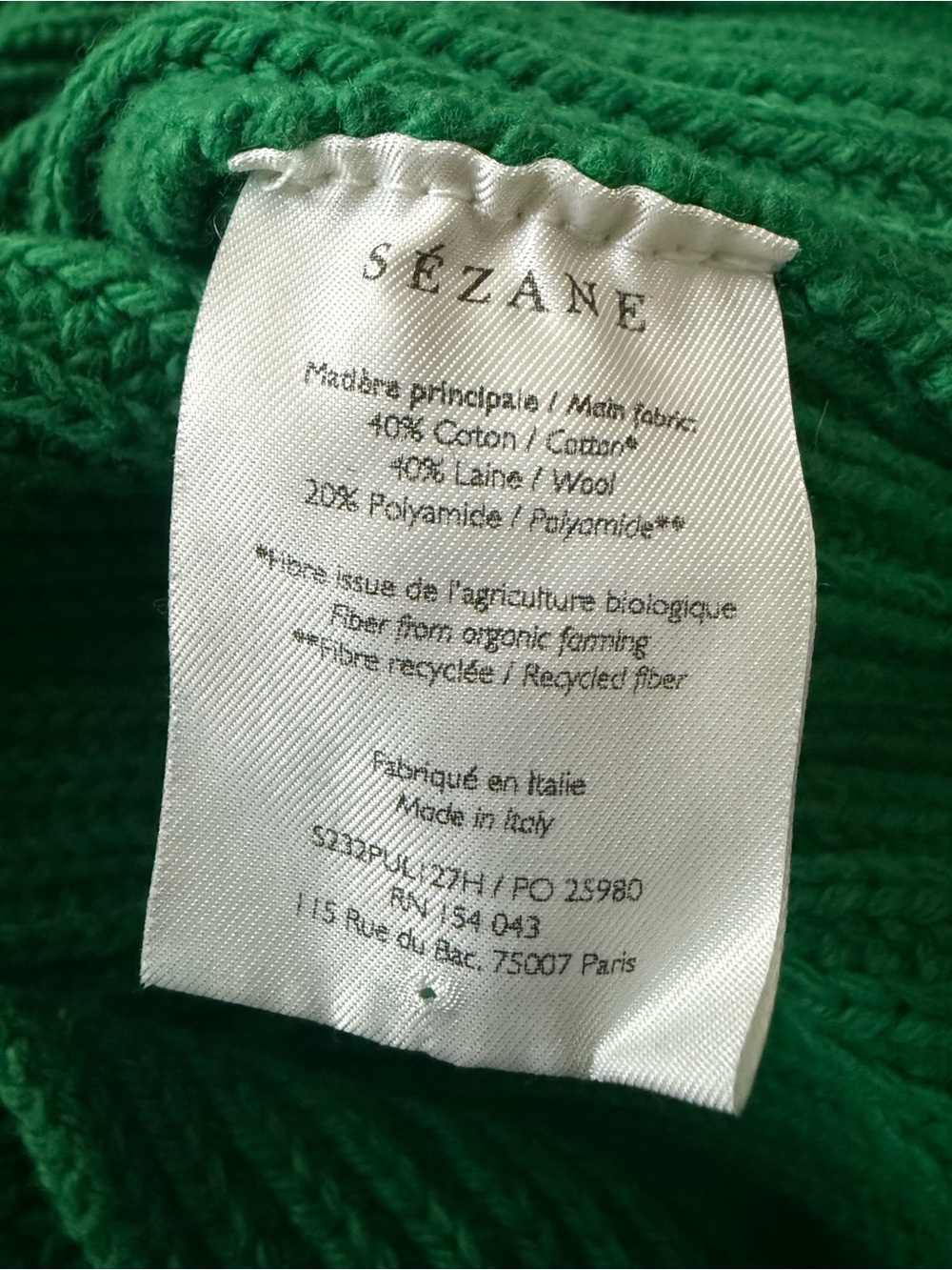 SEZANE Emilia Jumper in Bright Green Size Small - Picture 7 of 8